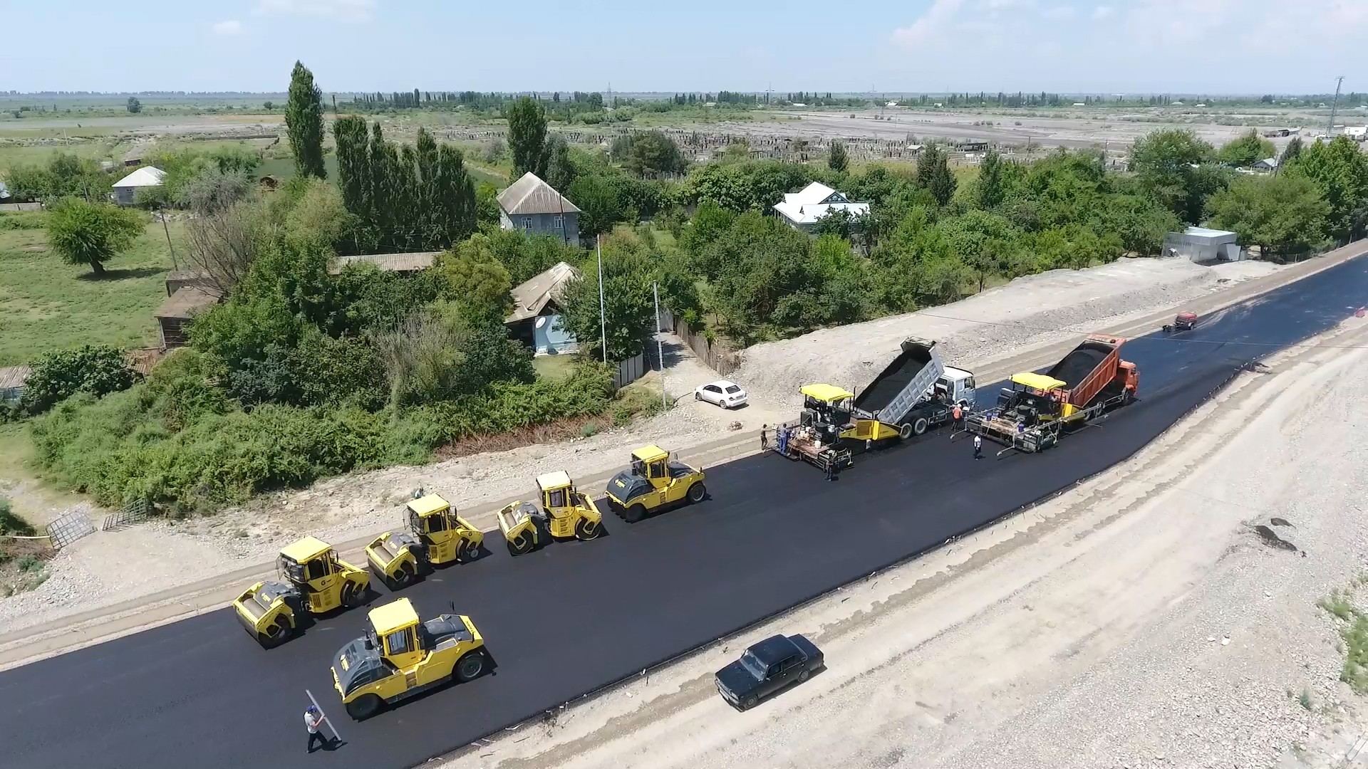 Ucar-Zərdab-Ağcabədi avtomobil yolunun tikintisi davam etdirilir (FOTO) - Gallery Image