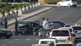 Bakıda yol qəzası olub, nəqliyyatın hərəkətində sıxlıq var (FOTO) - Gallery Thumbnail