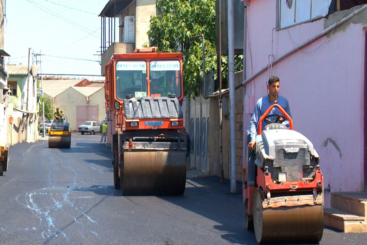 Bakının Arif Hacıyev küçəsi təmir olunur - <span class=