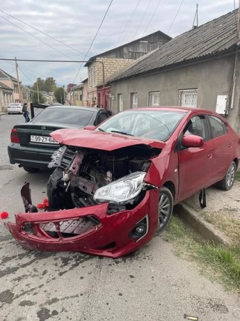 "Sürücülük vəsiqəm yoxdur"- Qəzaya düşən polis (FOTOLAR)