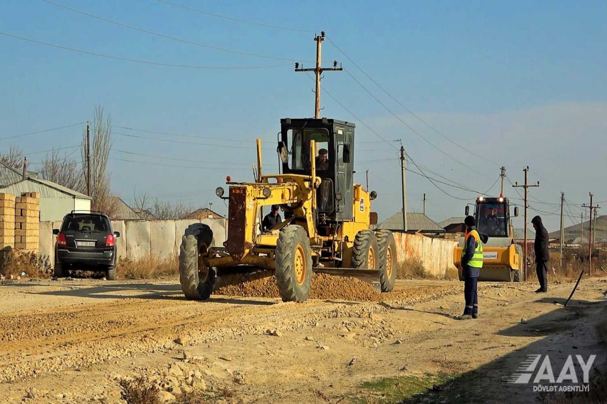 Pirəkəşkül avtomobil yolunun tikintisi davam edir - FOTO 