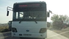 Bakıda yol kəsən avtobus sürücüsü - 90 ND 766 - VİDEO