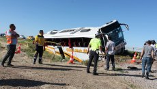 Sərnişin avtobusu aşdı: 41 yaralı - FOTO