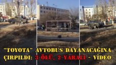 “Toyota” avtobus dayanacağına çırpıldı: 3 ölü, 2 yaralı - VİDEO