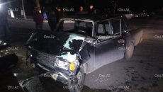 Gəncədə yüksək sürət qəzaya səbəb oldu: VAZ “Mercedes”lə toqquşdu, 4 yaralı - FOTO