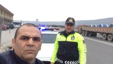 Yol polisindən Qarabağ veteranına böyük sayğı - FOTO