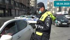 Yol polisi karantin rejimində belə işləyir - Yasamalda - FOTO - VİDEO