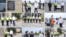 Sumqayıtda yol polisləri mükafatlandırıldı   - FOTO - VİDEO