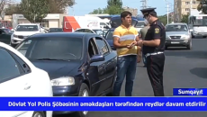 Sumqayıtda yol polisi qanunsuz sərnişindaşımaya qarşı reyd keçirdi  - VİDEO