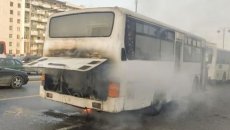 Abşeronda sərnişin avtobusu yandı 