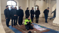 Ağdamda Cümə məscidində namaz qılan yol polisi - FOTO 