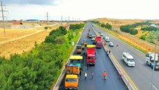 Bakı-Quba-Rusiyailə dövlət sərhədi yolunda təmir davam edir  - FOTO