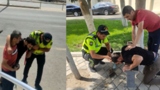 Yol polisləri ürəyi tutmuş şəxsə 