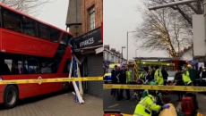 Londonda ikimərtəbəli avtobus binaya çırpıldı: Xəsarət alanlar var - VİDEO 