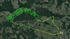 Polşalı pilot səmada “Müharibə etmə, pivə hazırla”  yazdı