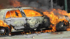 Bakıda “Opel”  yanıb