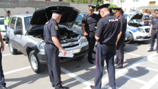 Şəkidə polisin xidməti avtomobillərinin sazlığı yoxlanılıb - FOTO